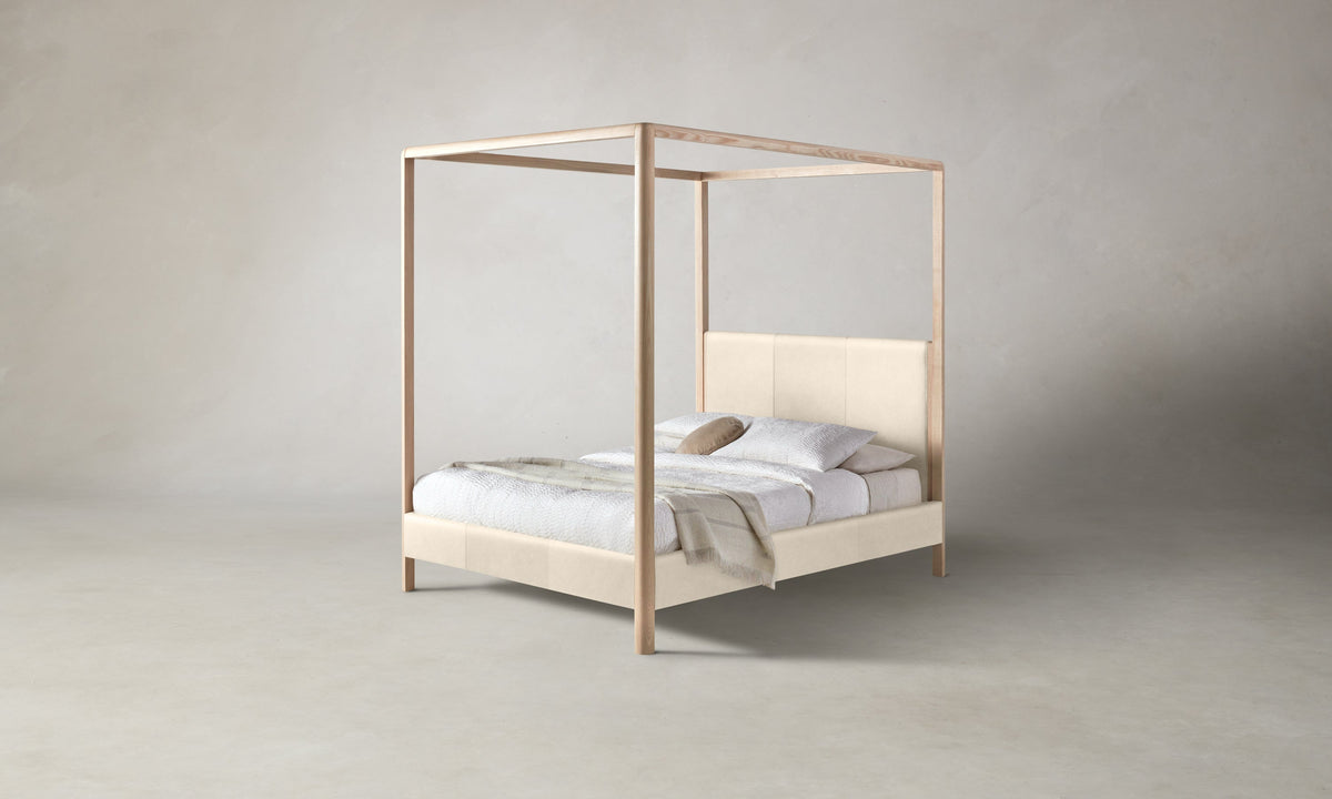 The Thompson Canopy Bed - Costa Leather Sesame