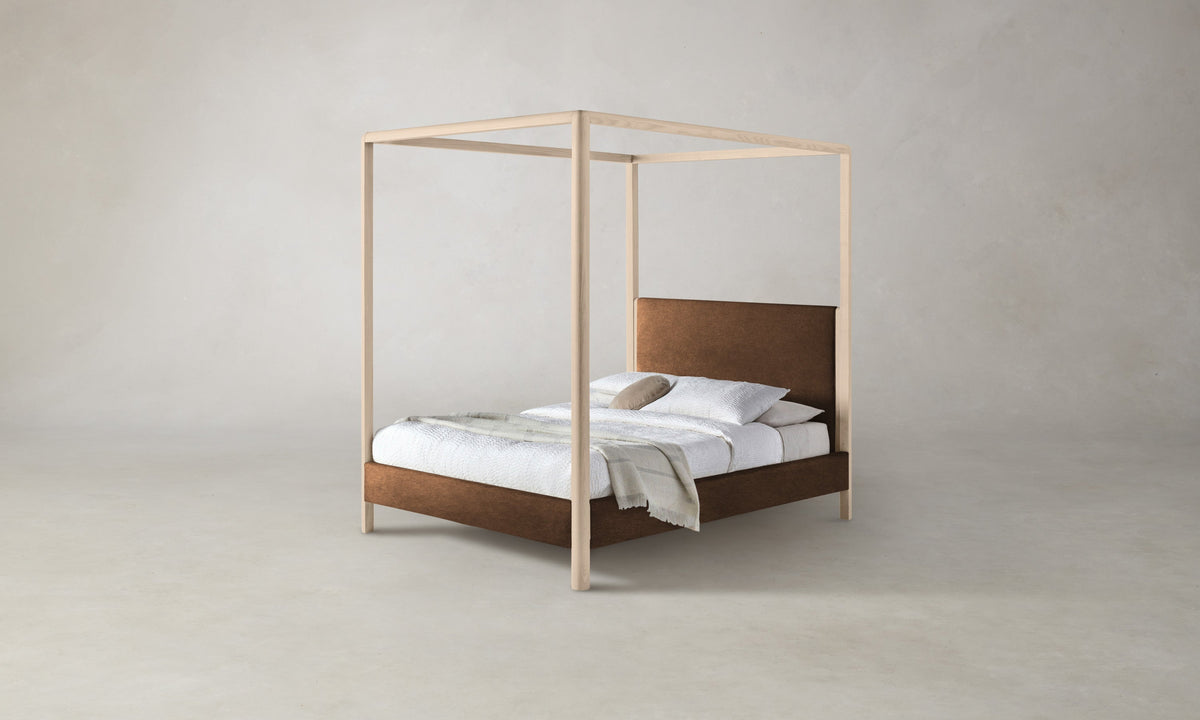 The Thompson Canopy Bed - Marled Alpaca Velvet Whiskey