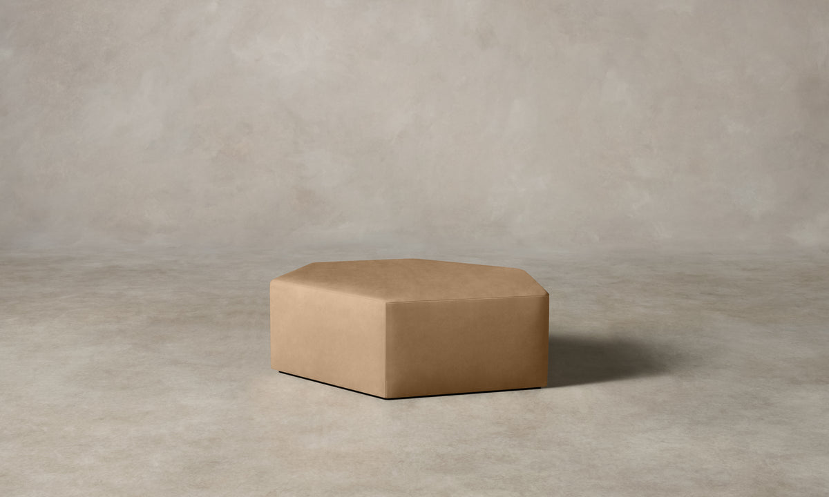 The Trivena Ottoman - Costa Leather Ridge