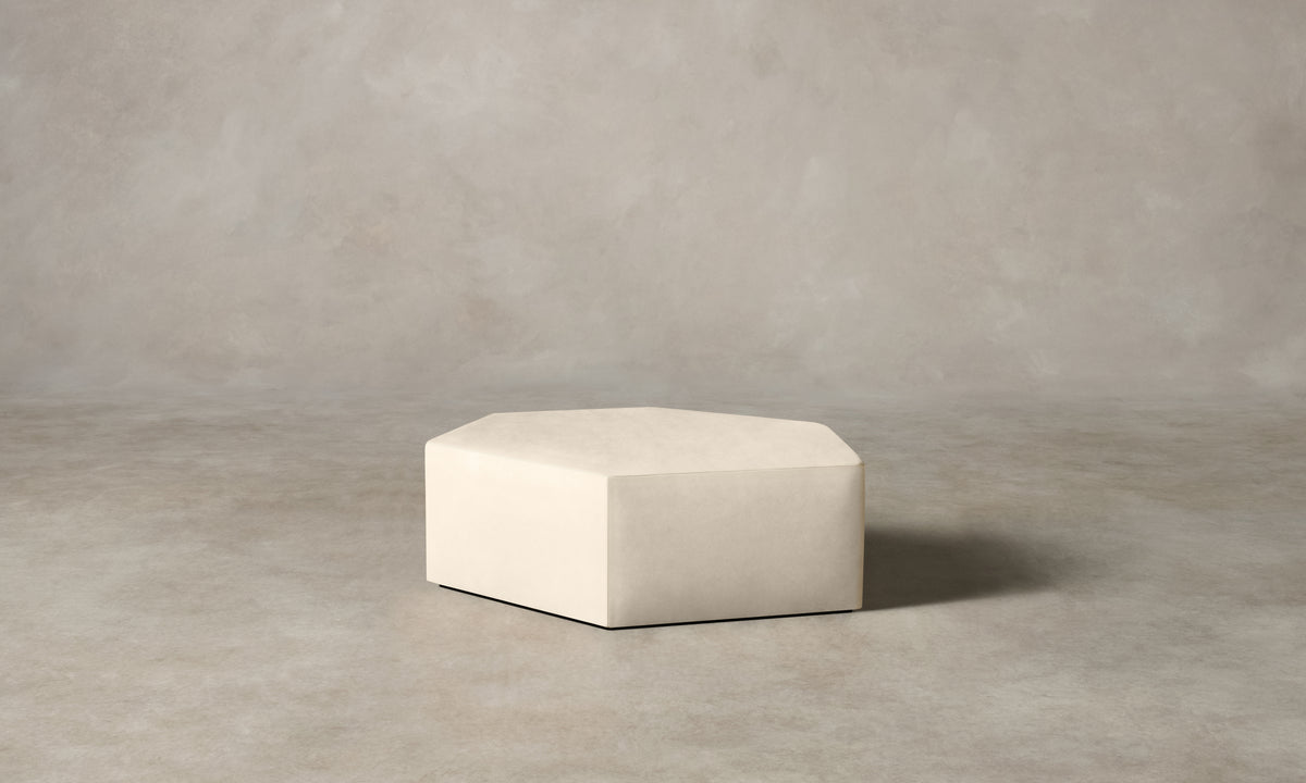 The Trivena Ottoman - Costa Leather Sesame
