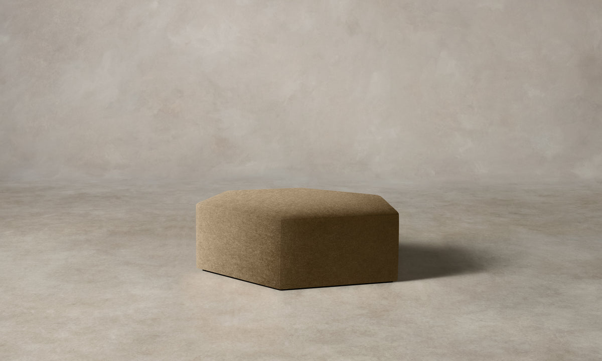 The Trivena Ottoman - Mohair Almond