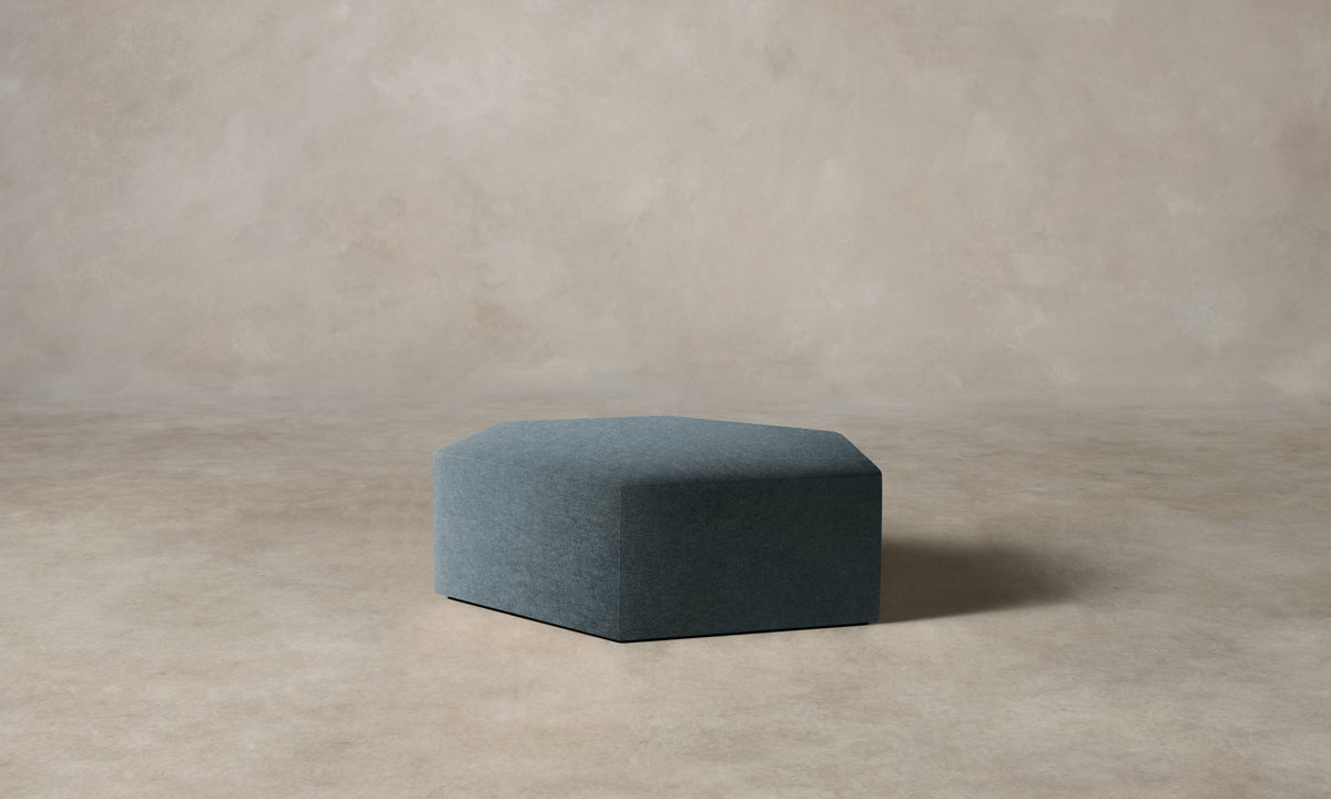 The Trivena Ottoman - Mohair Slate Blue
