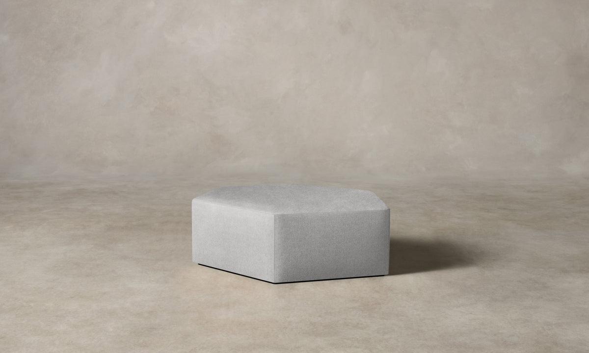 The Trivena Ottoman - Italian Brushed Wool Moon