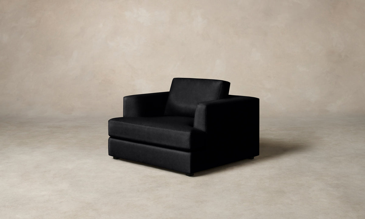 The Varick Chair-and-a-Half - Costa Leather Jet