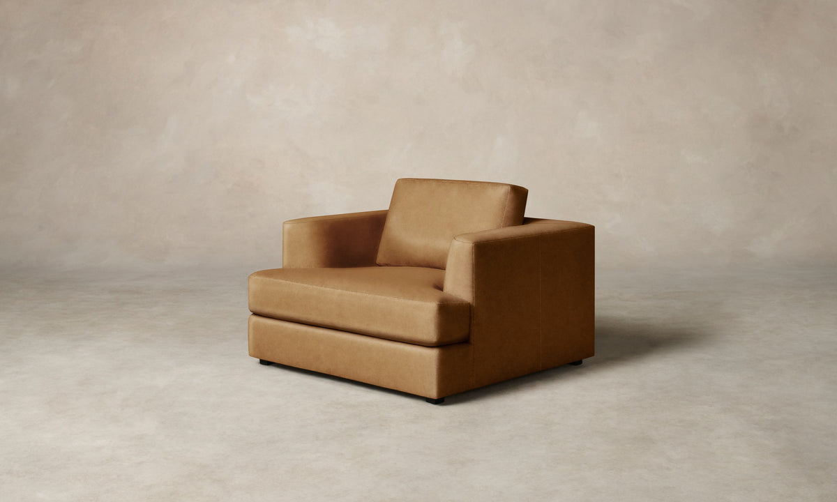 The Varick Chair-and-a-Half - Costa Leather Nutmeg
