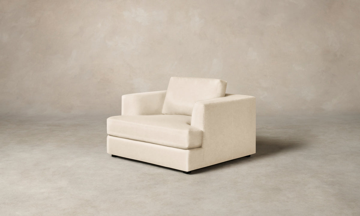 The Varick Chair-and-a-Half - Costa Leather Sesame
