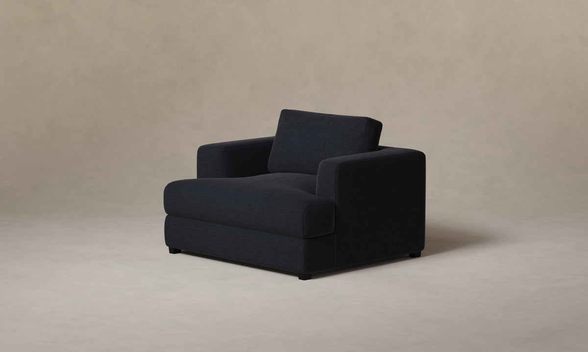 The Varick Chair-and-a-Half - Marled Alpaca Velvet Nightfall