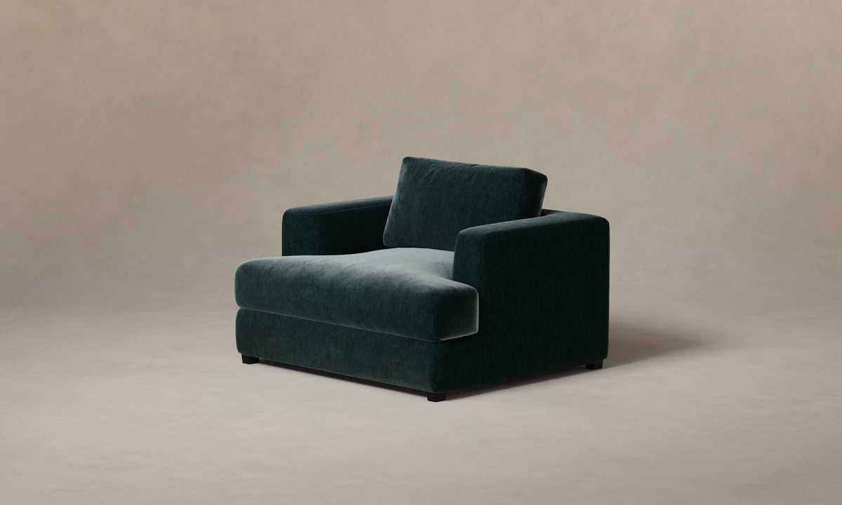 The Varick Chair-and-a-Half - Performance Velvet Emerald