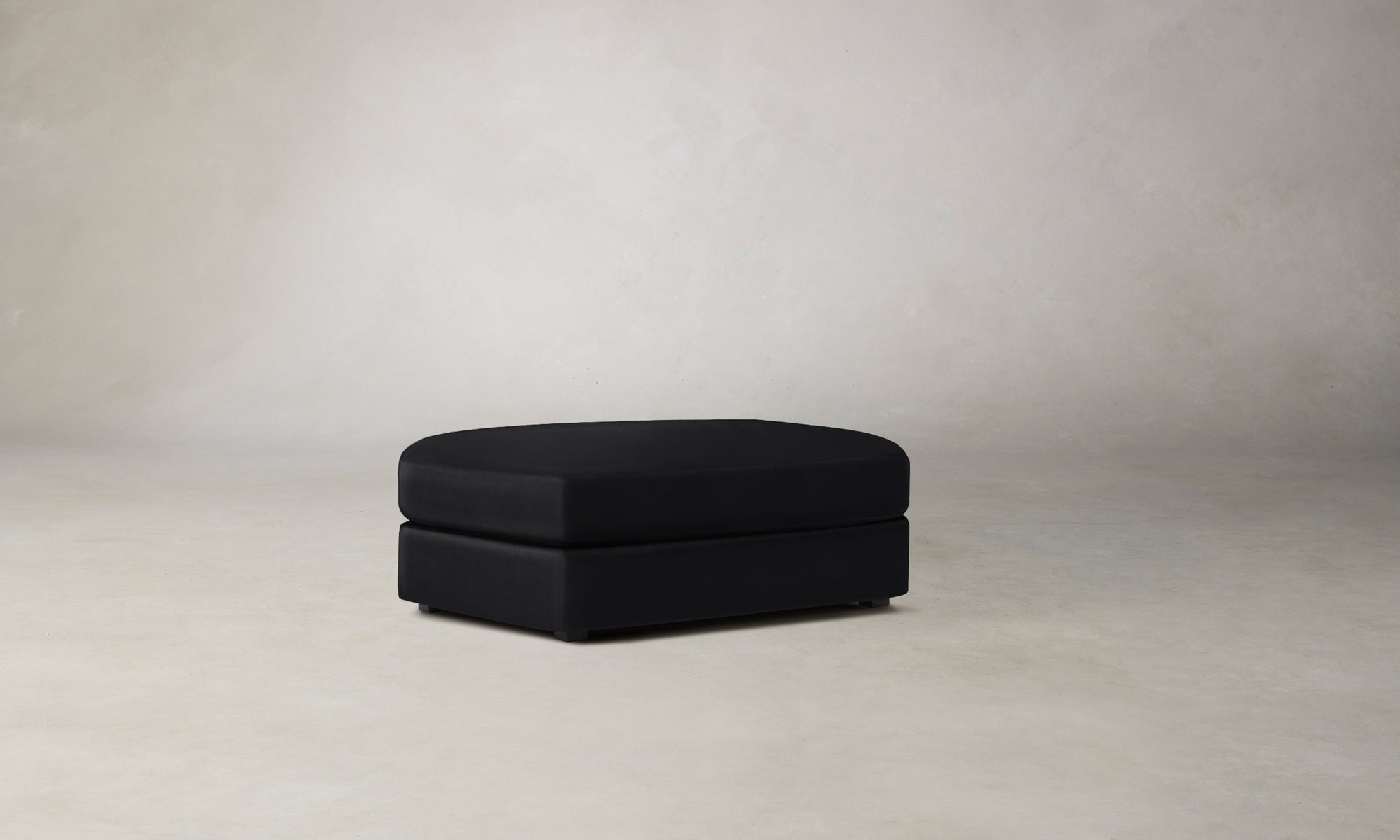 The Varick Ottoman - Costa Leather Jet