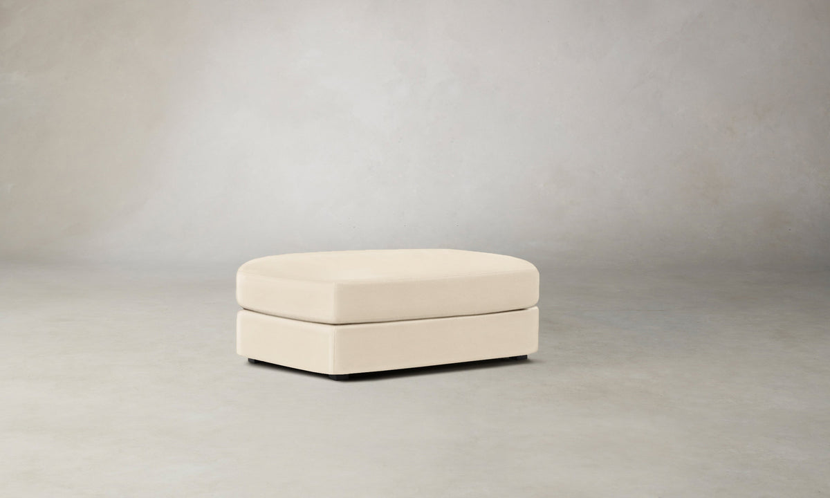 The Varick Ottoman - Costa Leather Sesame