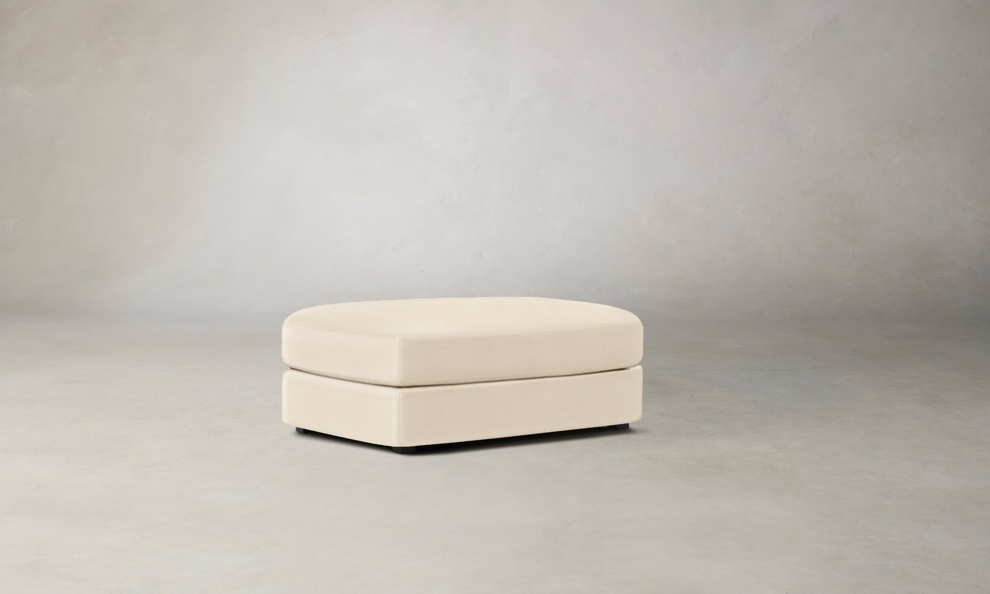 The Varick Ottoman - Costa Leather Sesame