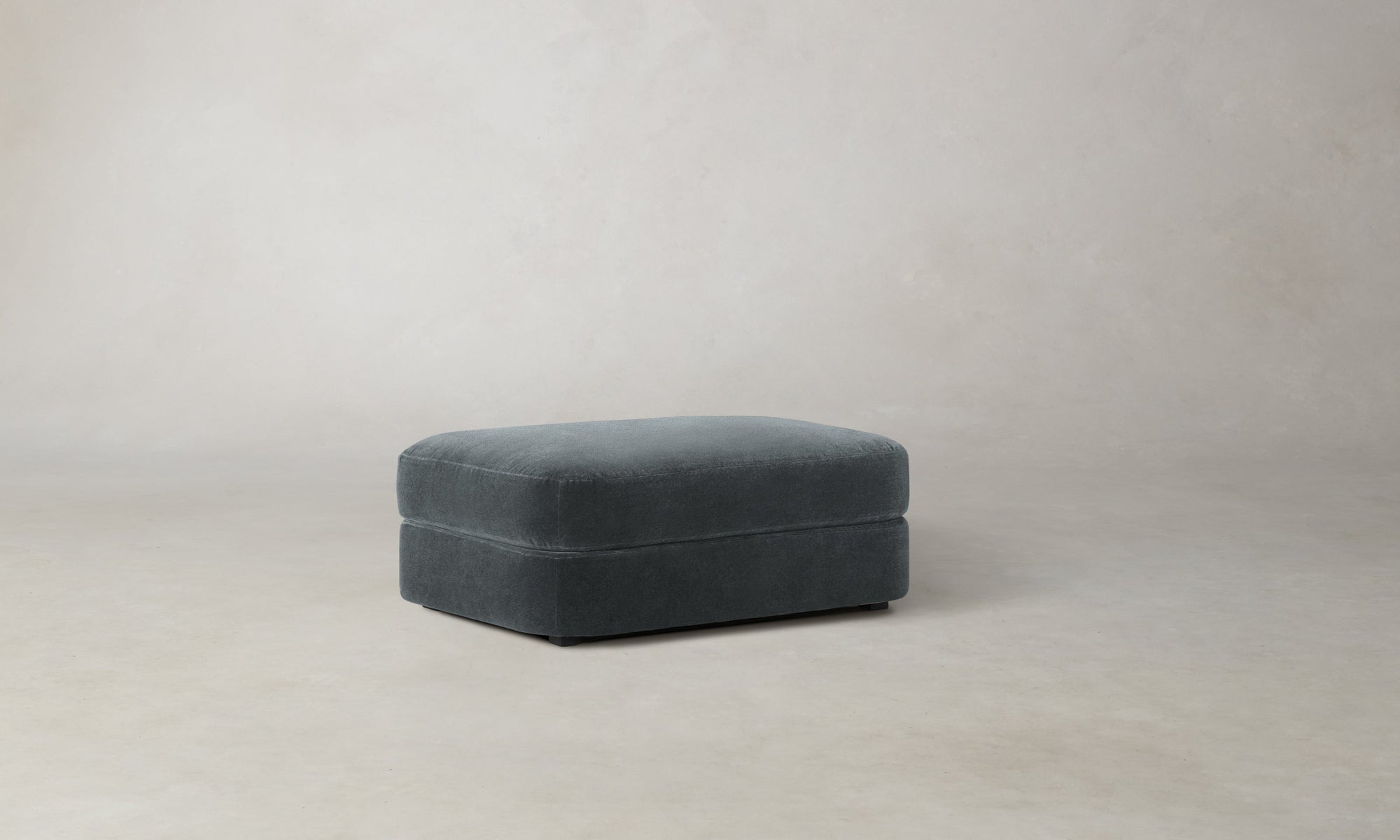 The Varick Ottoman - Marled Alpaca Velvet Basalt