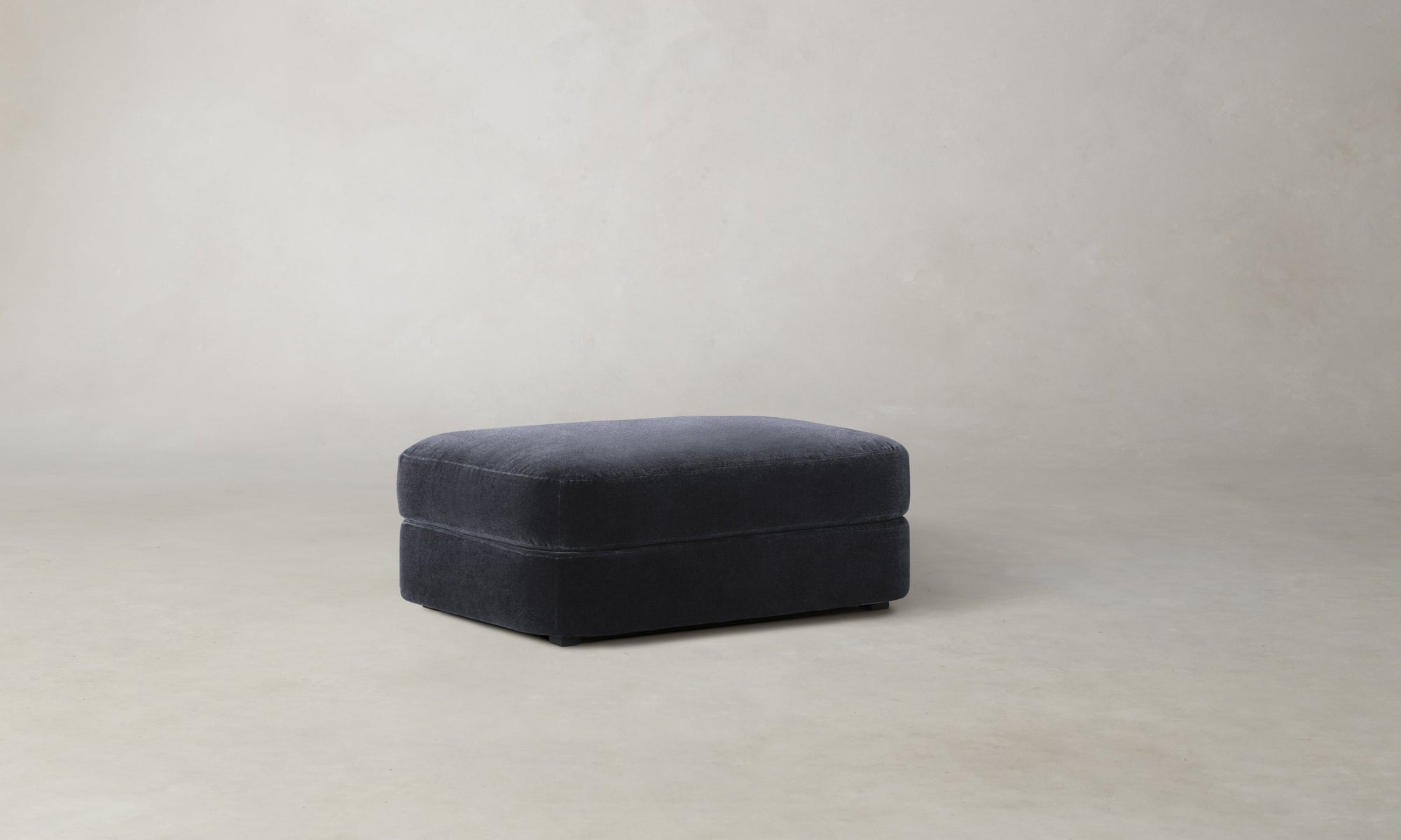 The Varick Ottoman - Marled Alpaca Velvet Nightfall
