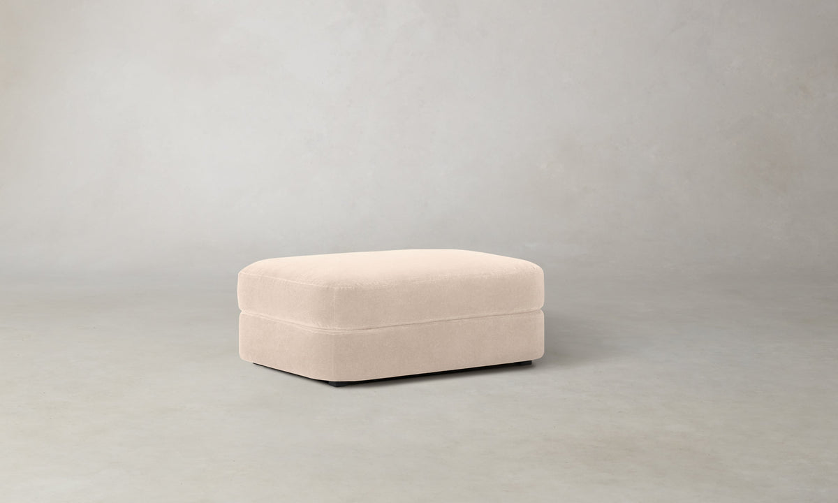 The Varick Ottoman - Marled Alpaca Velvet Rosette