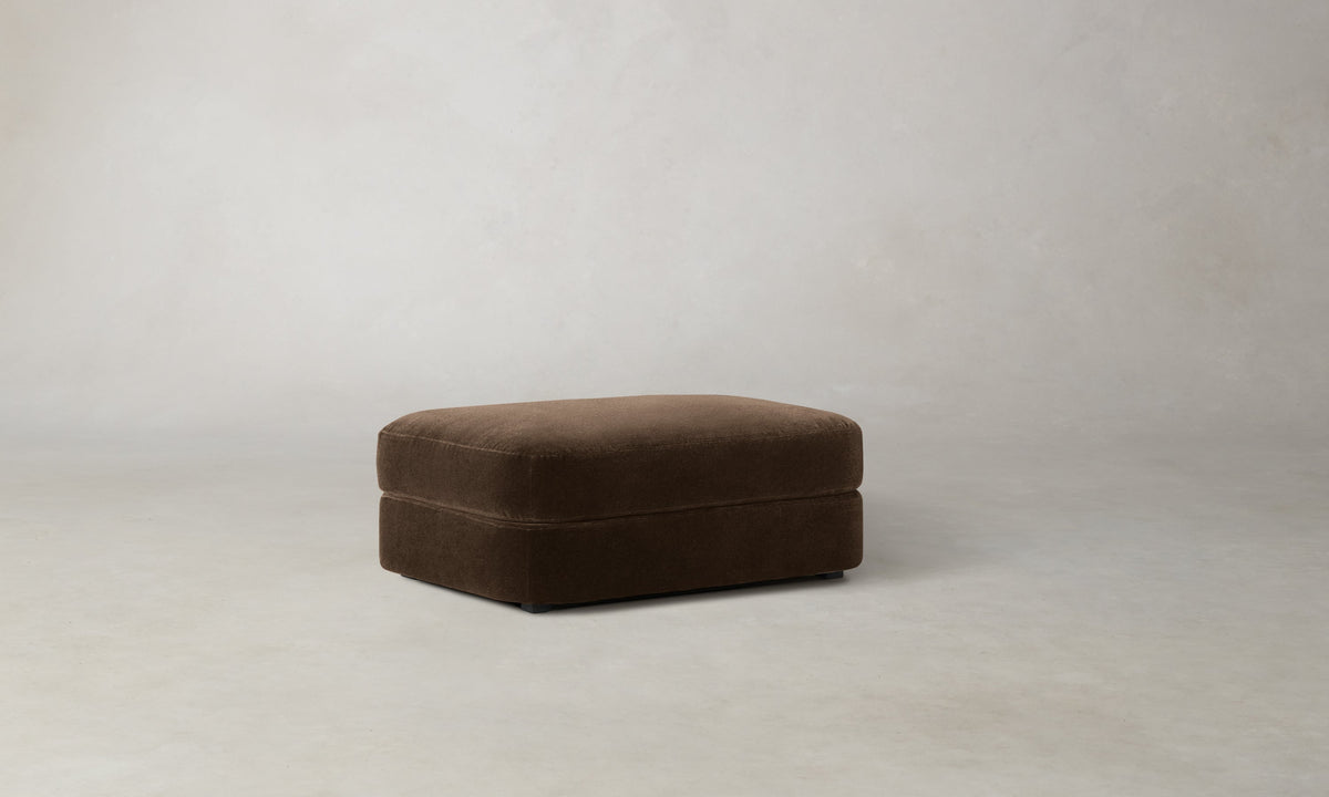 The Varick Ottoman - Performance Velvet Bark
