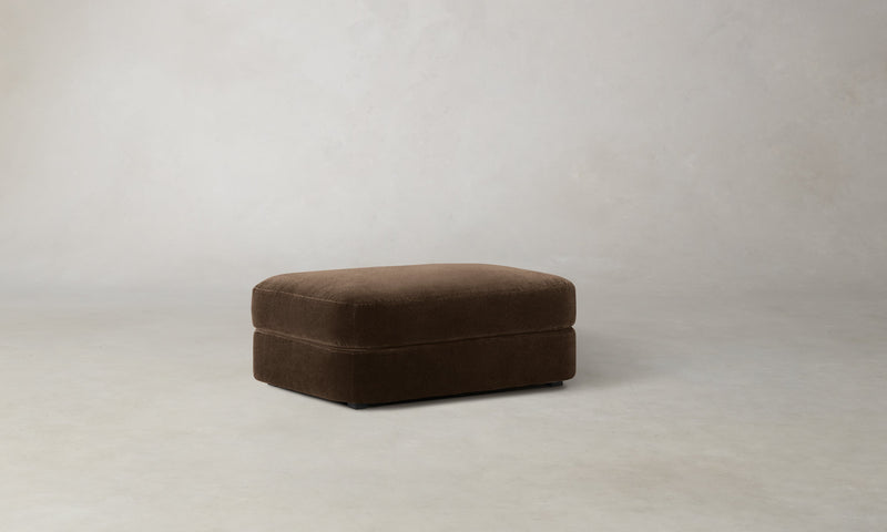 The Varick Ottoman - Performance Velvet Bark