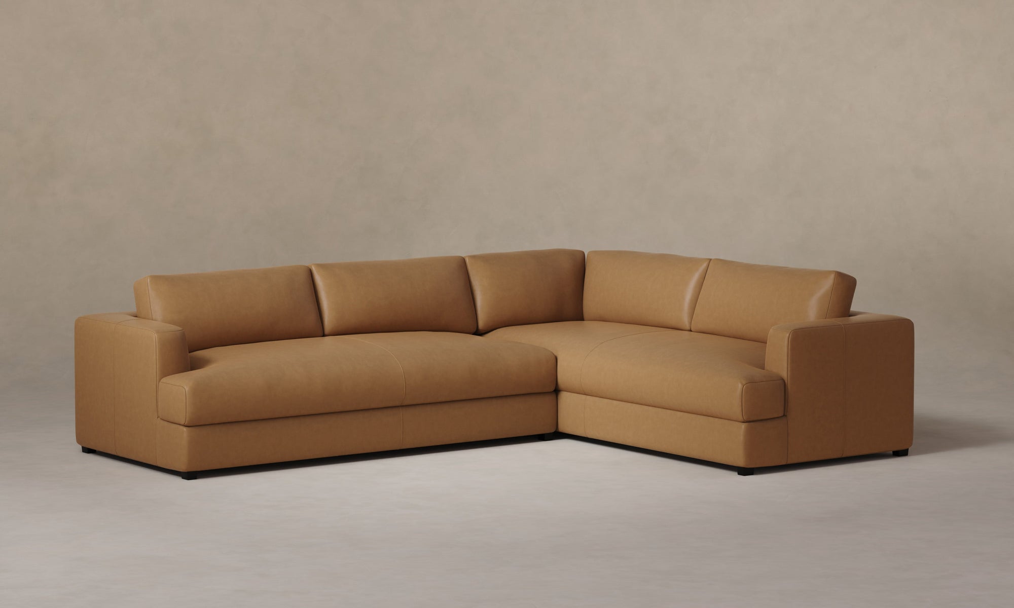 The Varick Sectional - Costa Leather Nutmeg