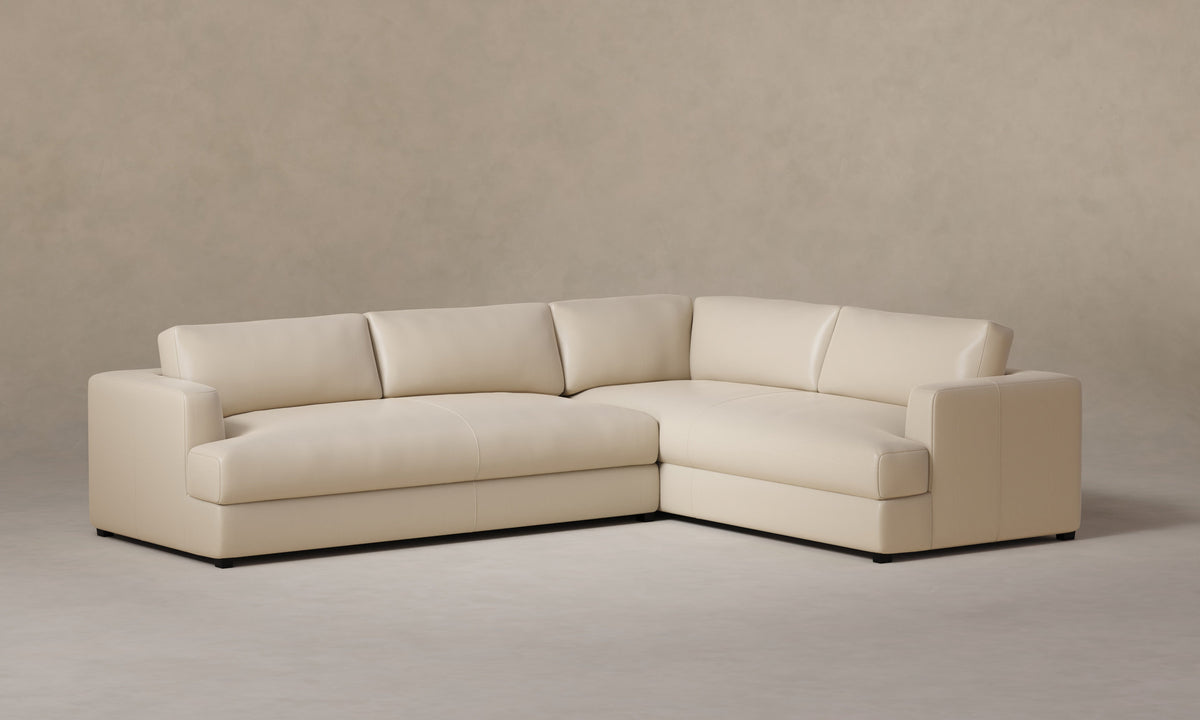 The Varick Sectional - Costa Leather Sesame