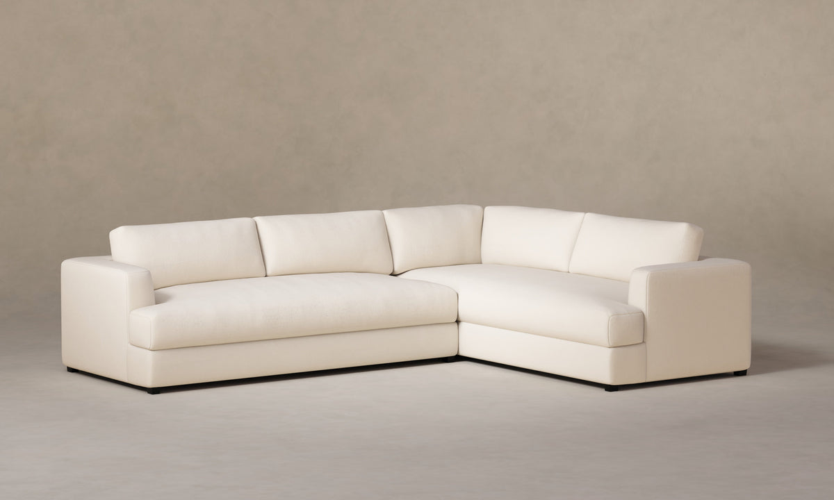 The Varick Sectional - Marled Alpaca Velvet Porcelain