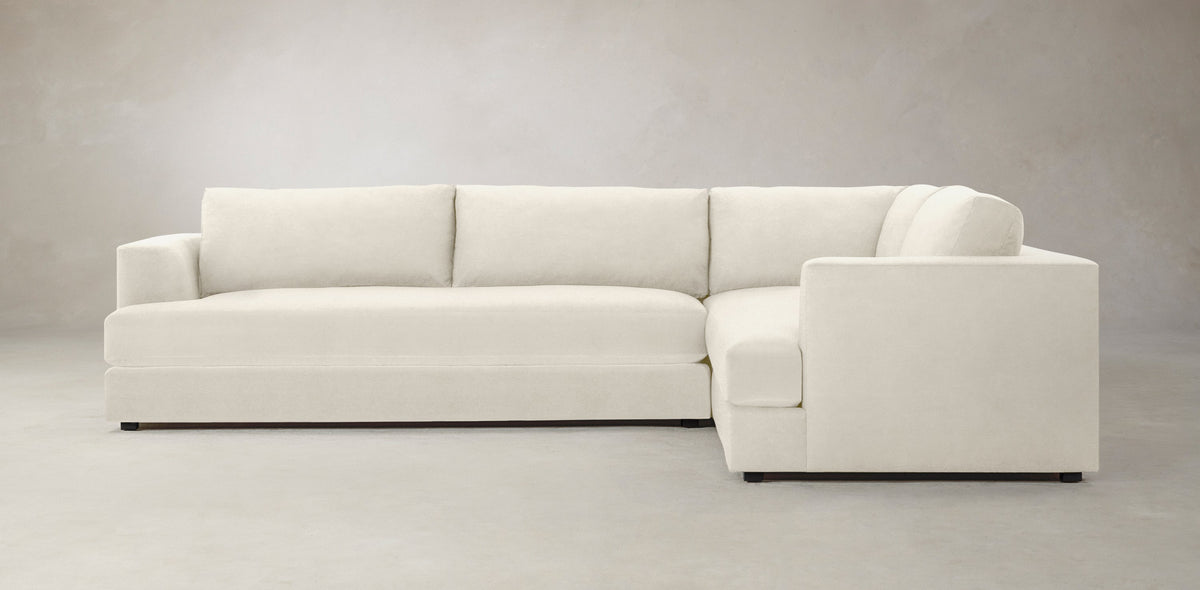 The Varick Sectional - Marled Alpaca Velvet Porcelain