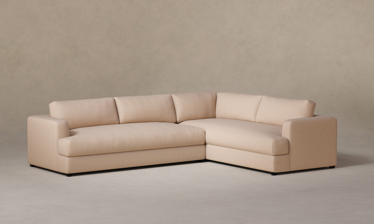 The Varick Sectional - Marled Alpaca Velvet Rosette