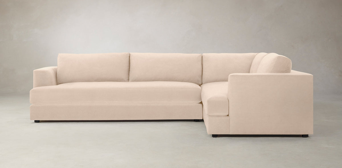 The Varick Sectional - Marled Alpaca Velvet Rosette
