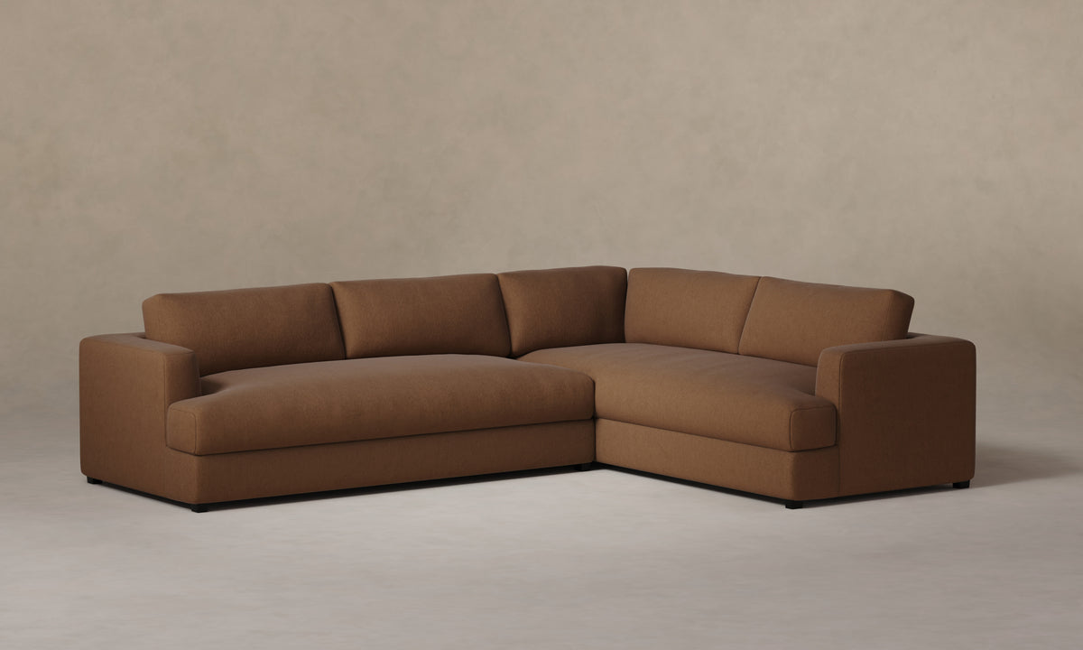 The Varick Sectional - Marled Alpaca Velvet Whiskey