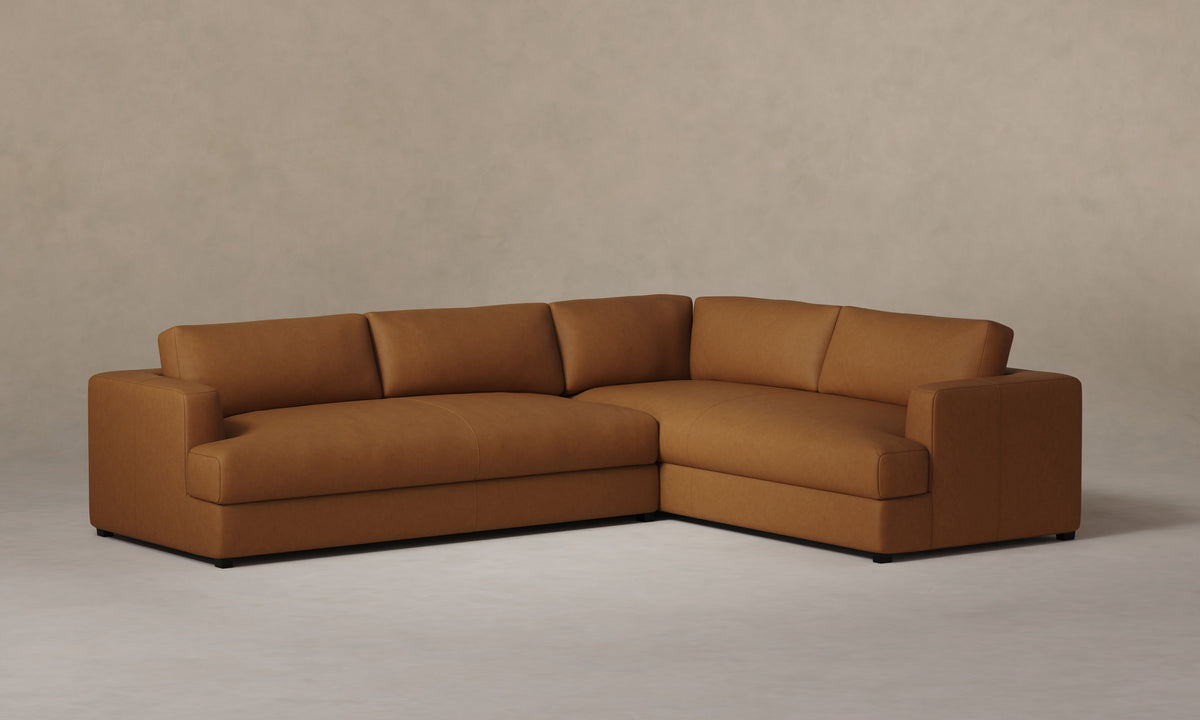 The Varick Sectional - Nubuck Leather Saddle