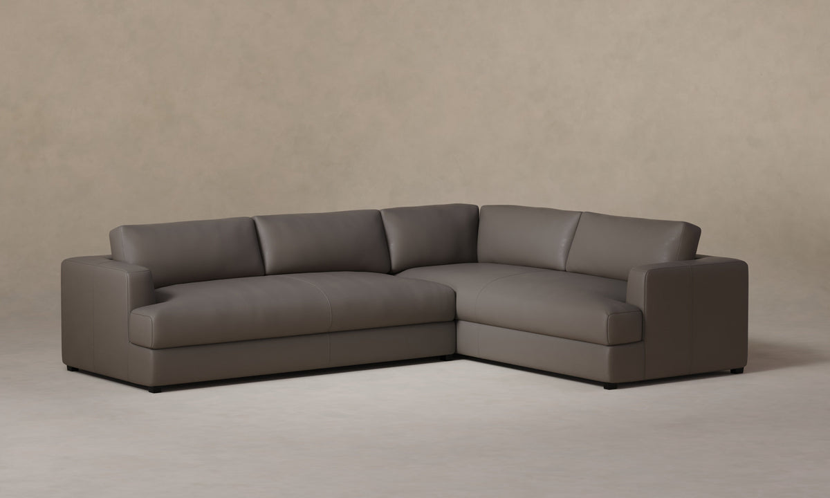 The Varick Sectional - Pebbled Leather Ash
