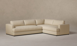 The Varick Sectional - Pebbled Leather Stone