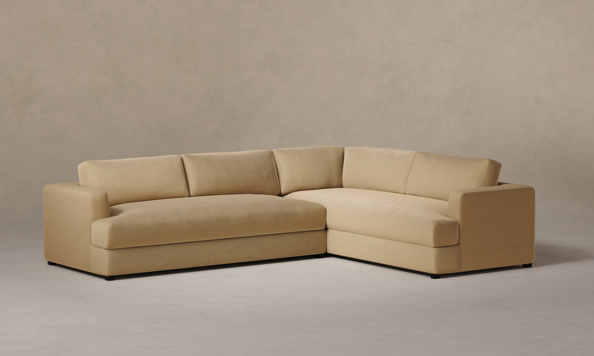 The Varick Sectional - Performance Velvet Taupe