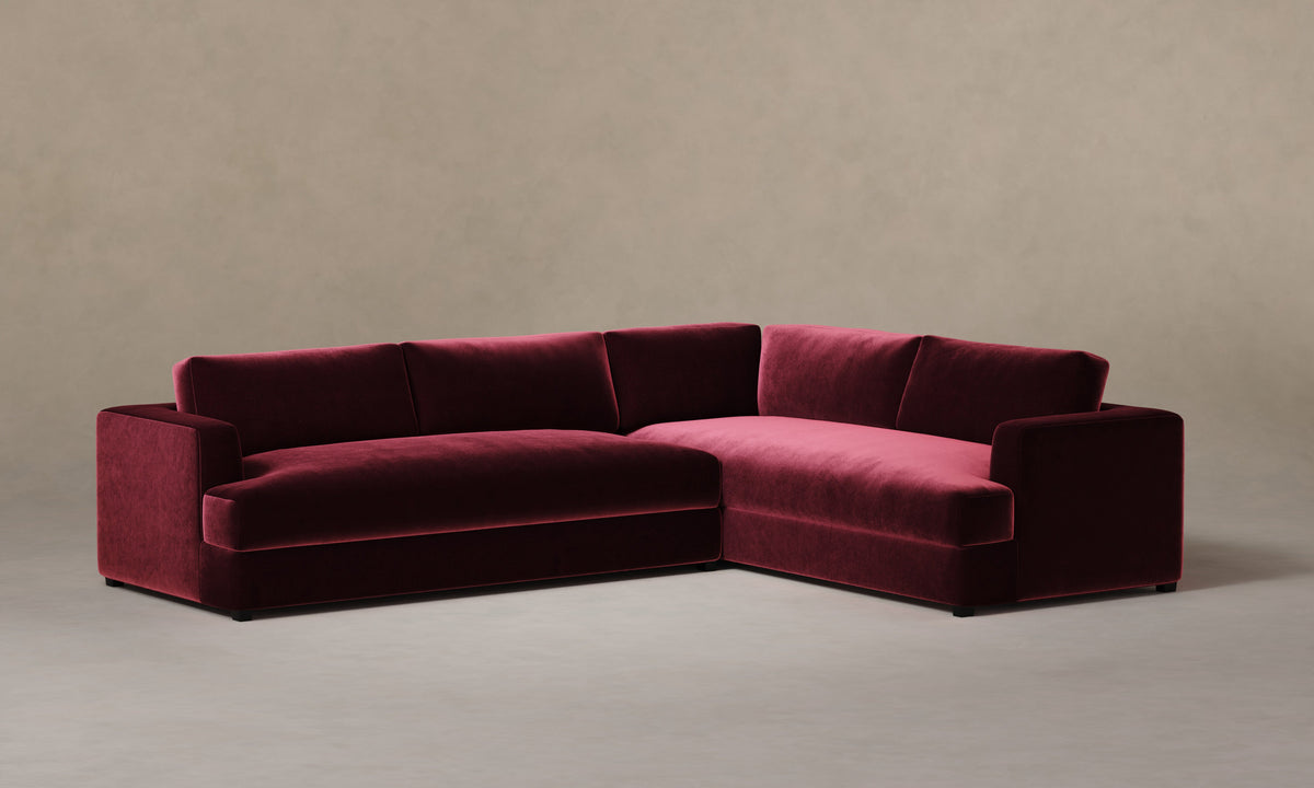 The Varick Sectional - Performance Velvet Merlot