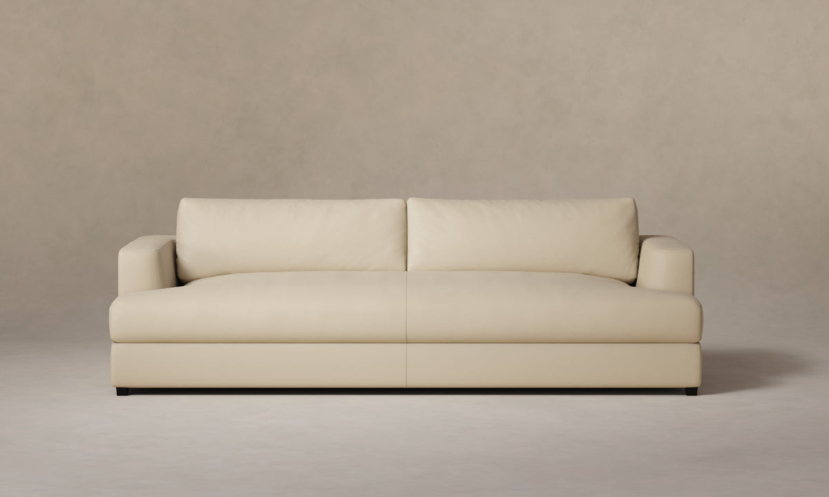 The Varick Sofa - Pebbled Leather Stone