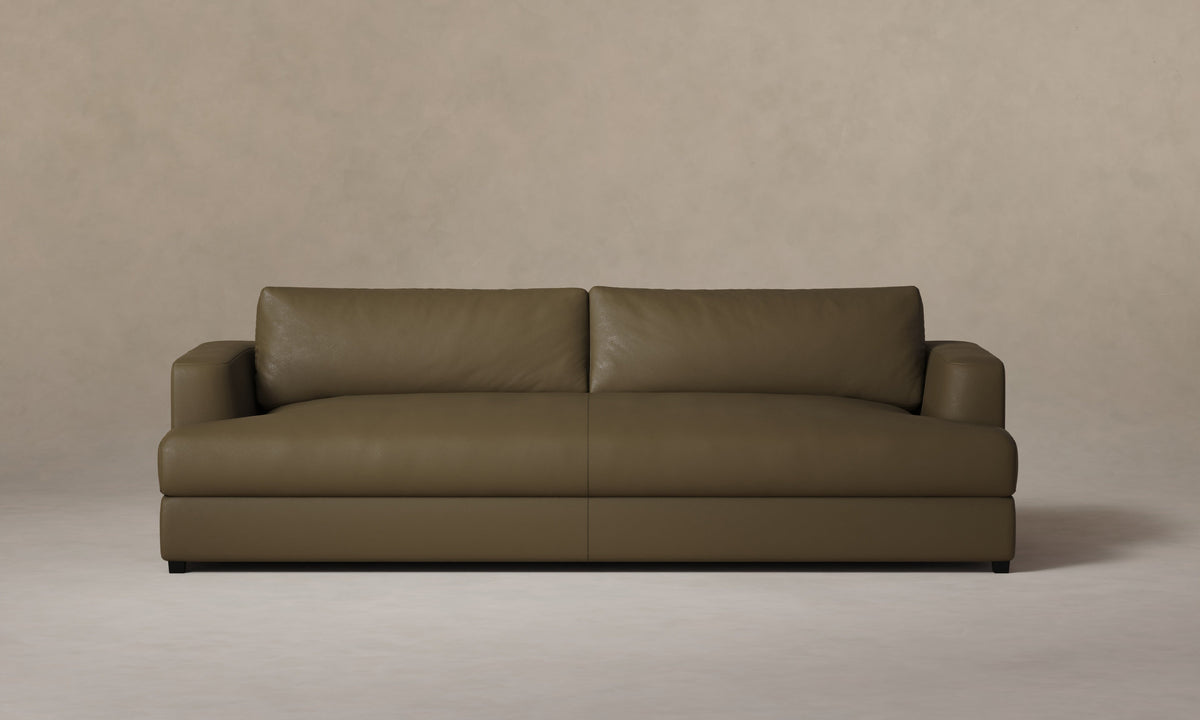 The Varick Sofa - Pebbled Leather Truffle