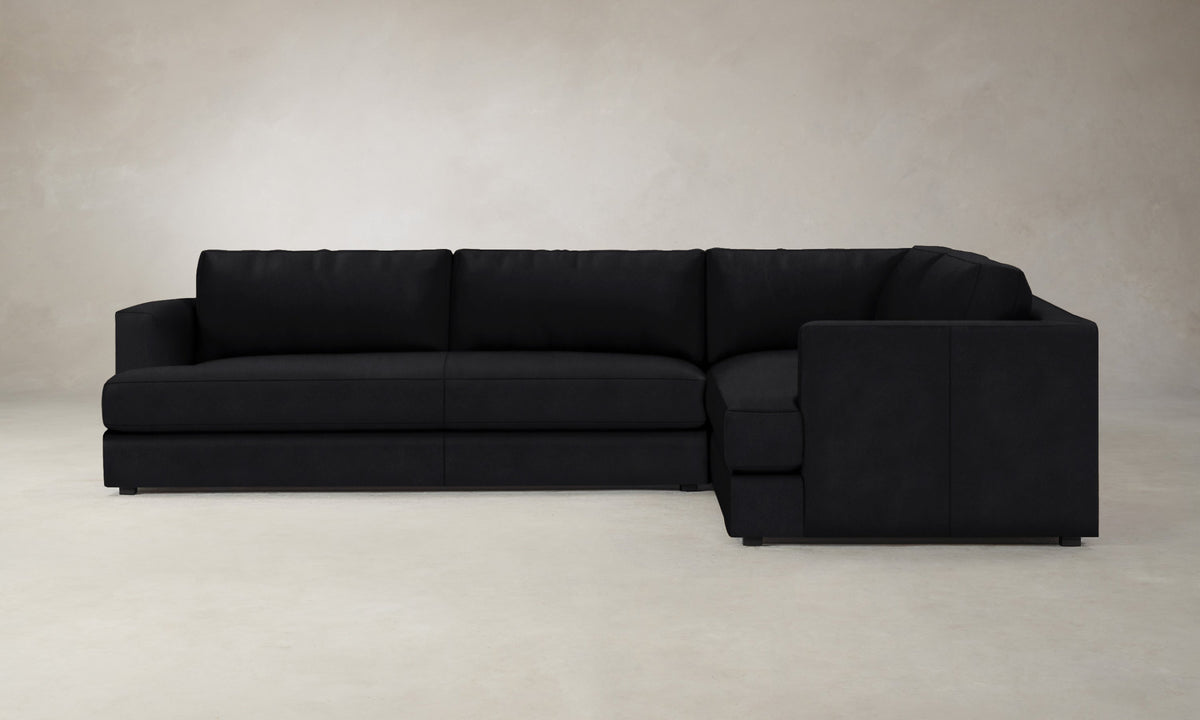 The Varick Sectional - Costa Leather Jet