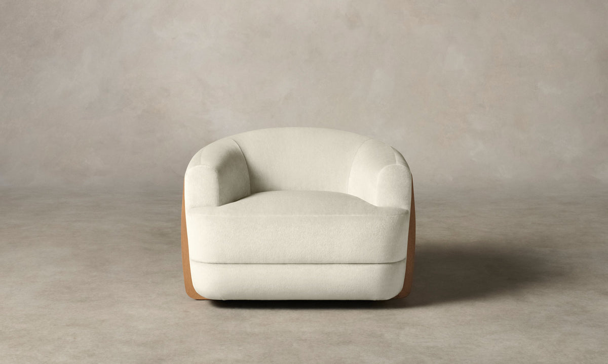 The Vera Chair - Marled Alpaca Velvet Porcelain
