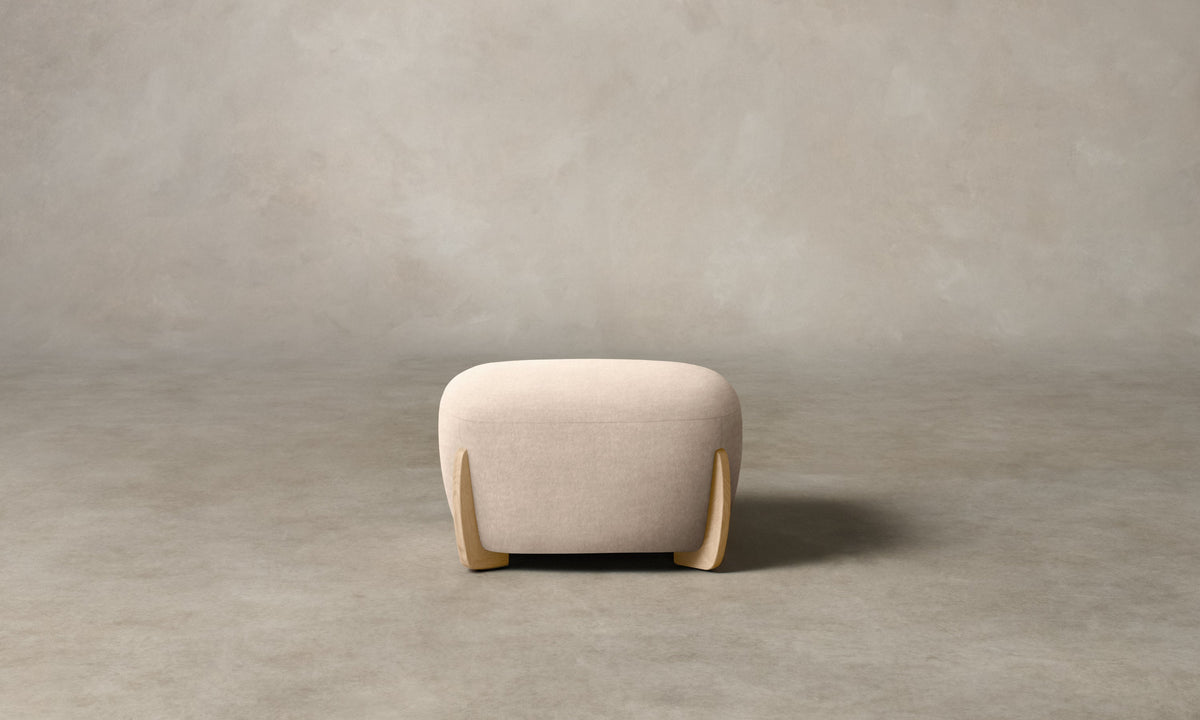 The Vera Ottoman - Deep Pile Mohair Limestone