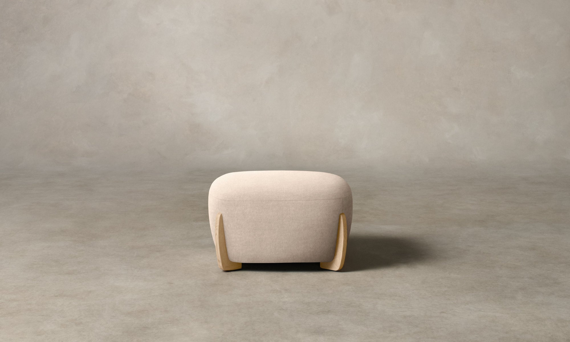 The Vera Ottoman - Deep Pile Mohair Limestone