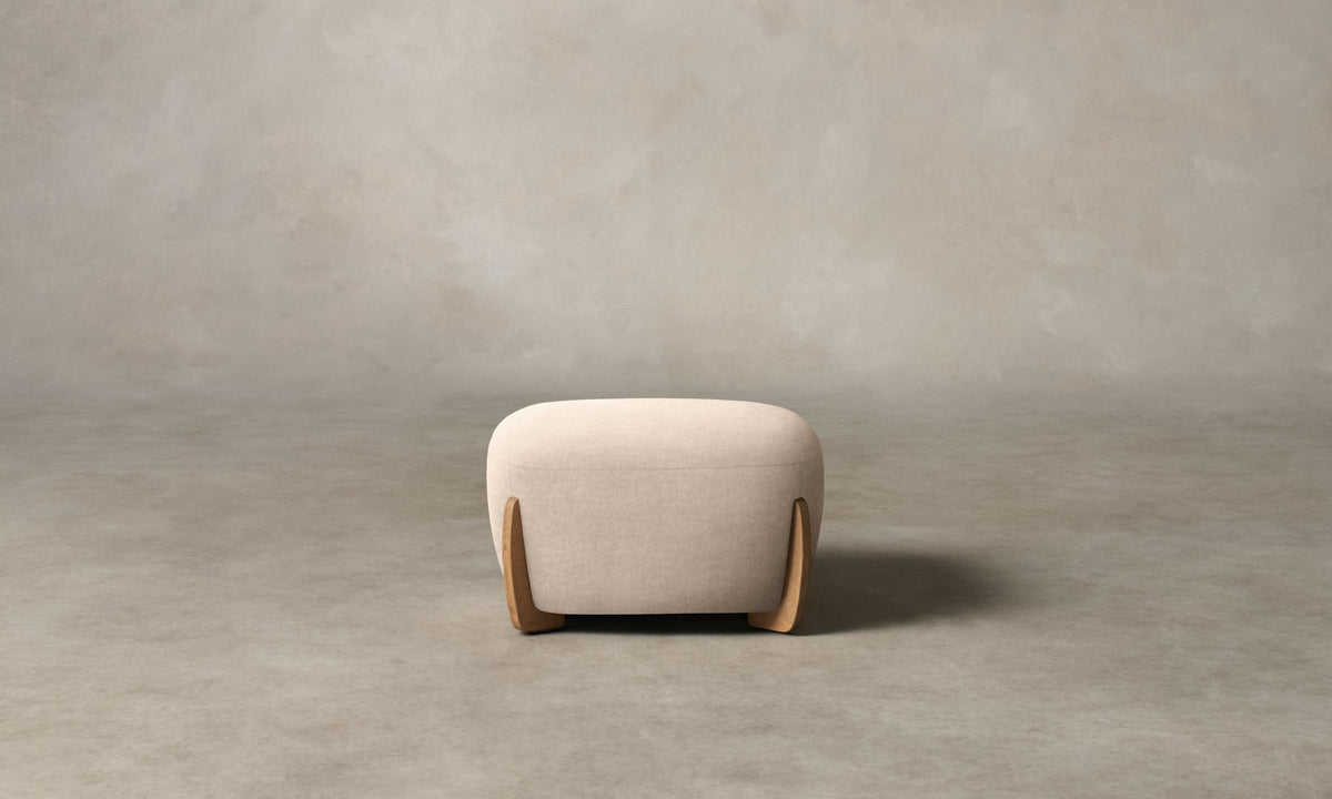 The Vera Ottoman - Deep Pile Mohair Limestone
