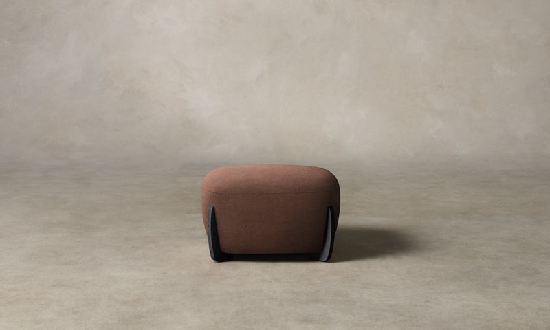 The Vera Ottoman in Marled Alpaca Velvet Molasses with Blackened