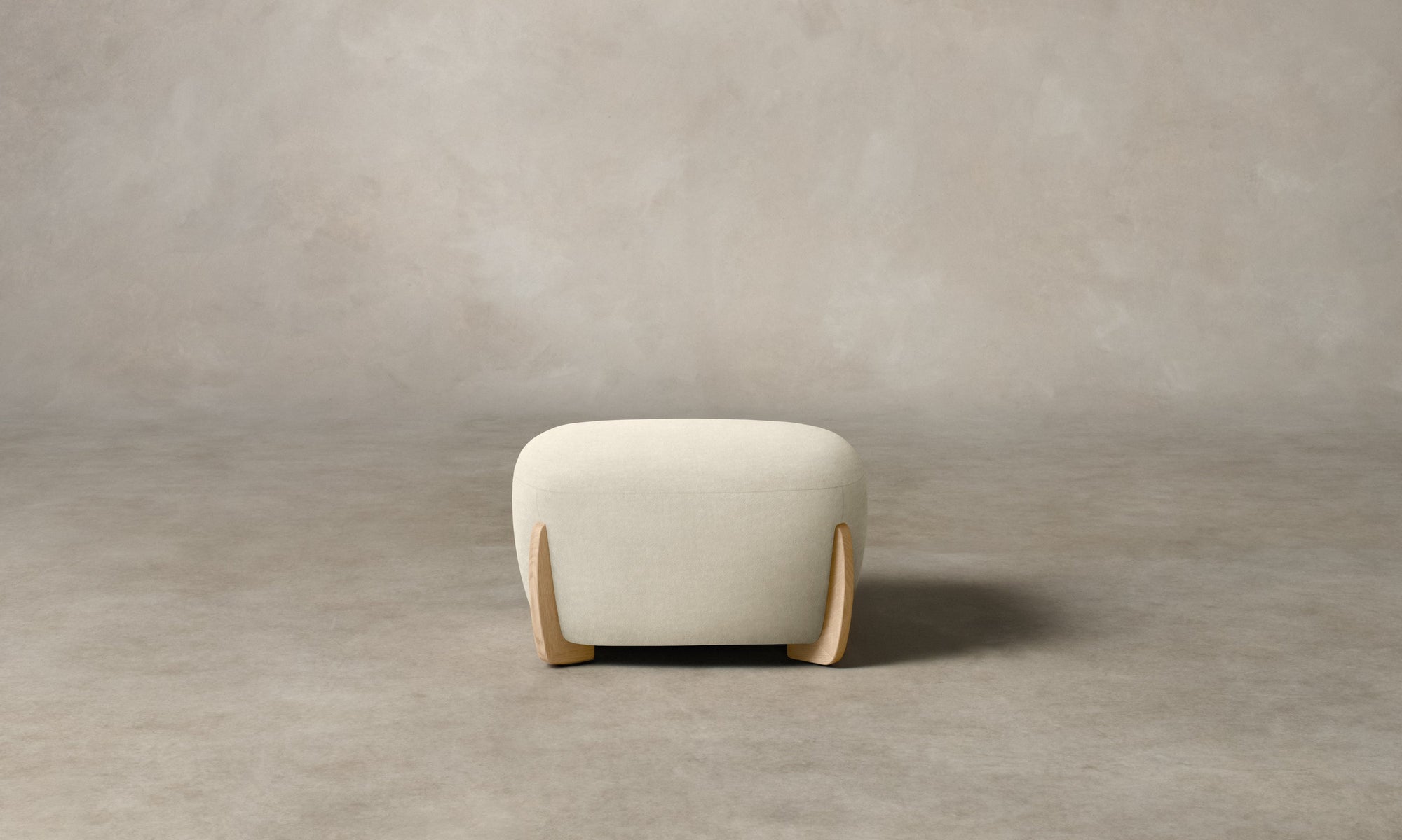 The Vera Ottoman - Marled Alpaca Velvet Porcelain