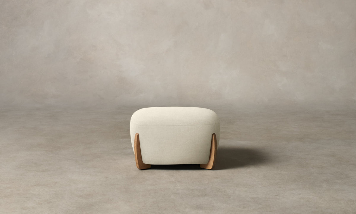 The Vera Ottoman - Marled Alpaca Velvet Porcelain