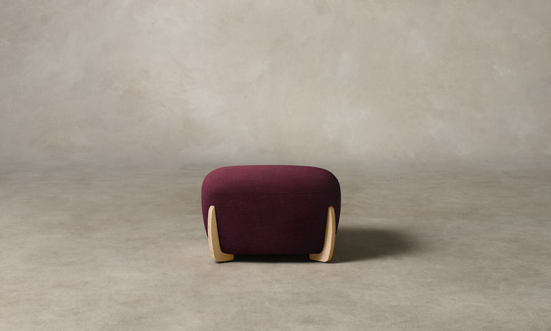 The Vera Ottoman - Performance Velvet Cabernet