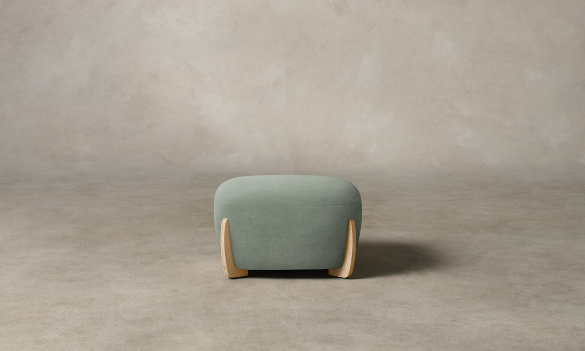 The Vera Ottoman - Performance Velvet Seafoam