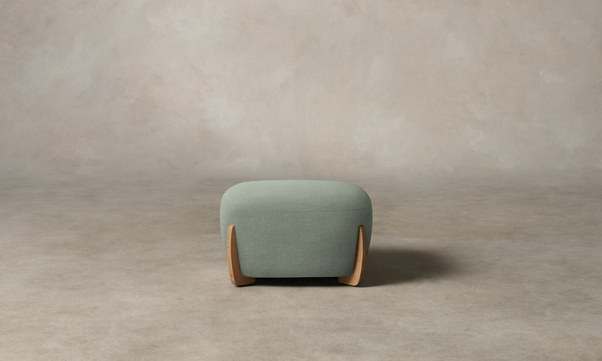 The Vera Ottoman - Performance Velvet Seafoam