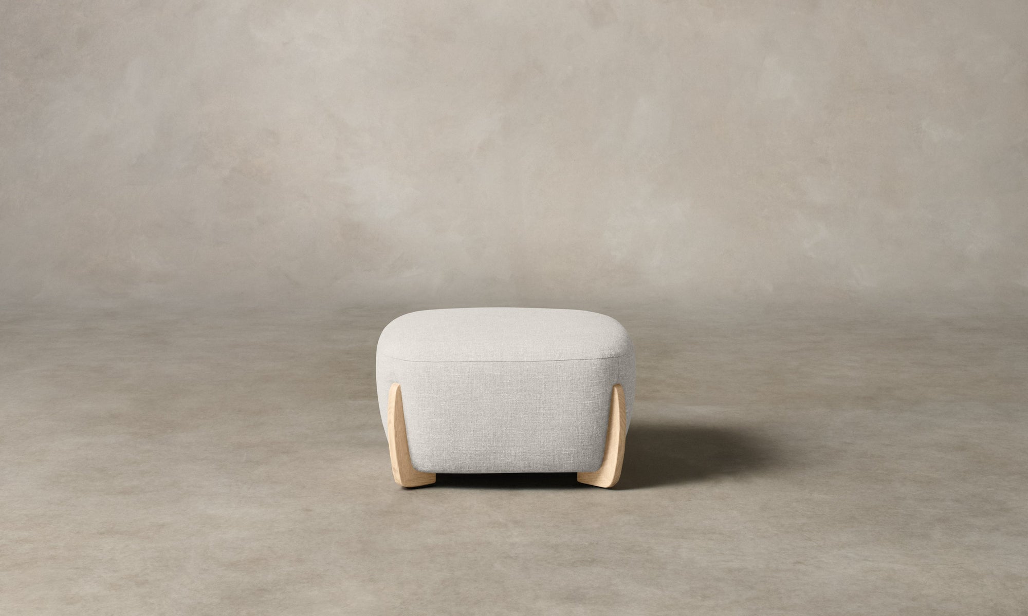 The Vera Ottoman - Heritage Belgian Linen Egret