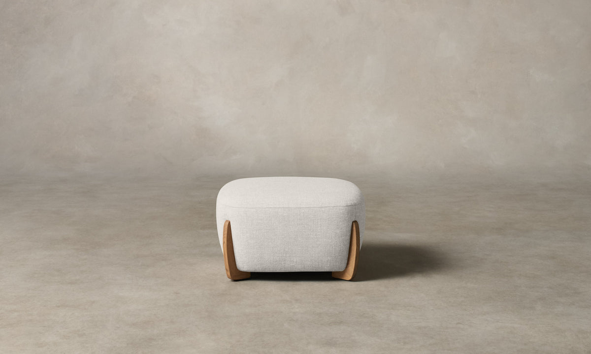 The Vera Ottoman - Heritage Belgian Linen Egret