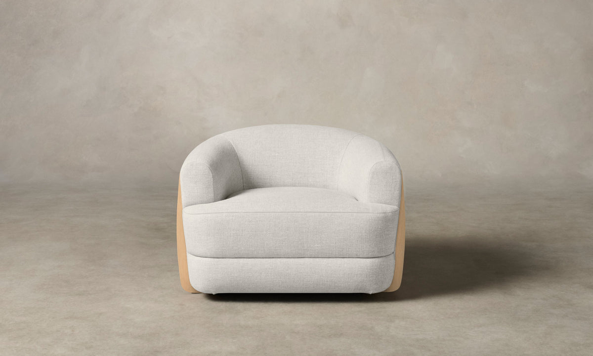 The Vera Swivel Chair - Heritage Belgian Linen Egret