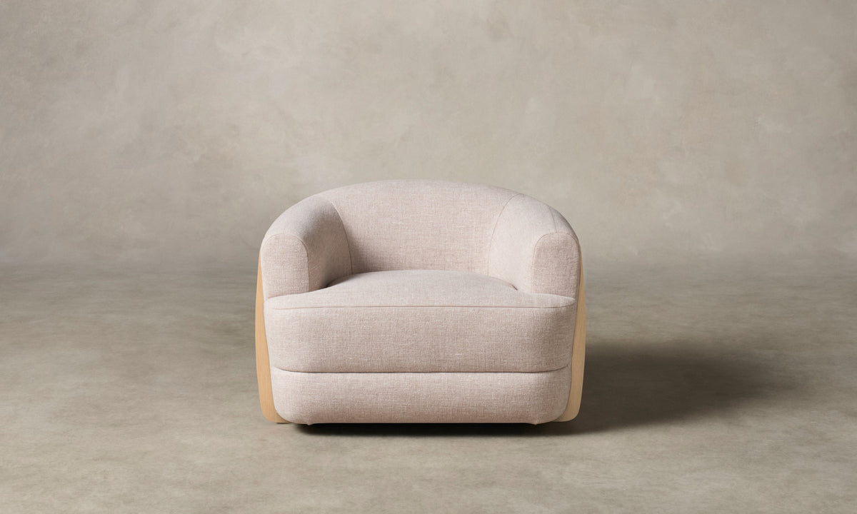 The Vera Swivel Chair - Heritage Belgian Linen Petal