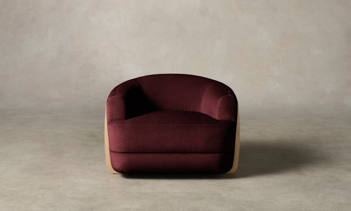 The Vera Swivel Chair - Mohair Crimson